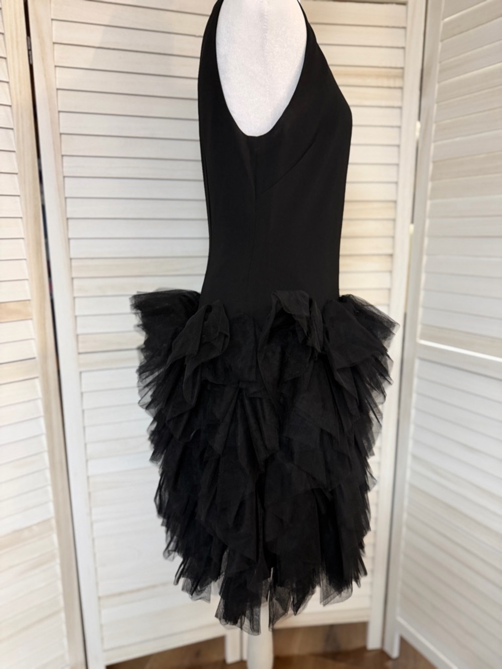 NWOT Badgley Mischka Dress Cocktail Evening Wedding Pageant Sz 8 Tulle Ruffle - Picture 4 of 7